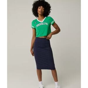OFFLINE By Aerie The Hugger Midi Skirt in Royal Navy Women's sz. XS High Waist